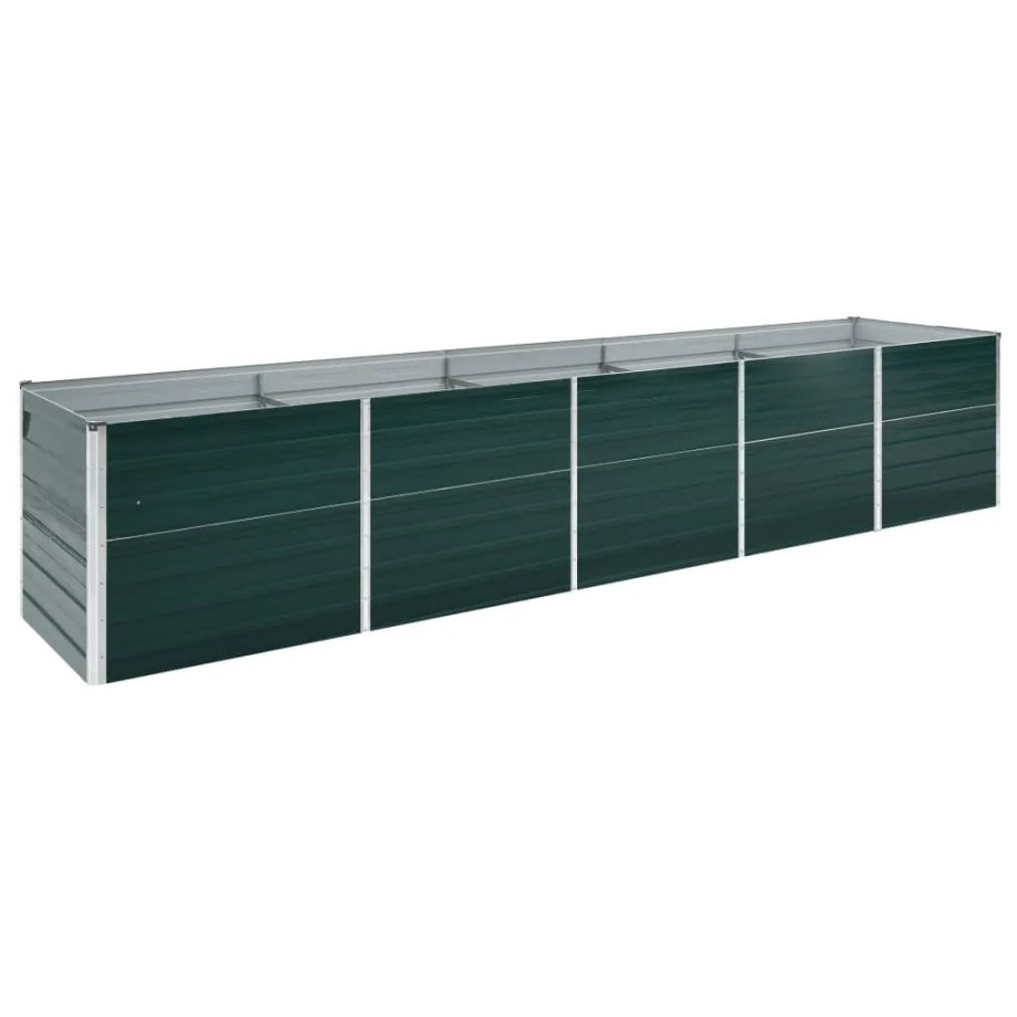 vidaXL Plantenbak verhoogd 400x80x45 cm gegalvaniseerd staal groen afbeelding 1