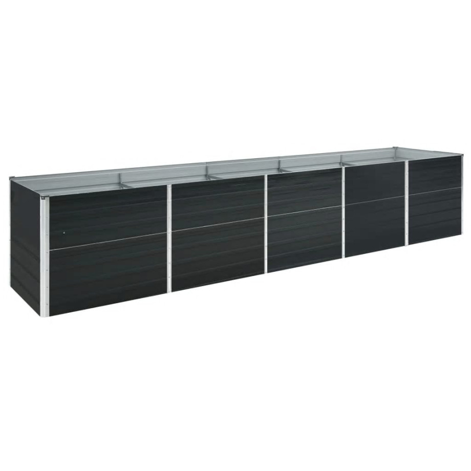 vidaXL Plantenbak verhoogd 400x80x45 cm gegalvaniseerd staal antraciet afbeelding 1