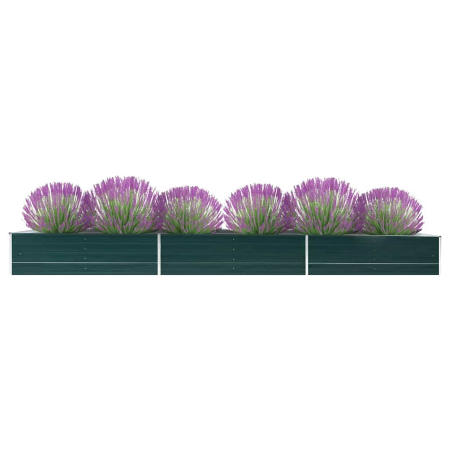 vidaXL Plantenbak verhoogd 480x80x45 cm gegalvaniseerd staal groen afbeelding 1