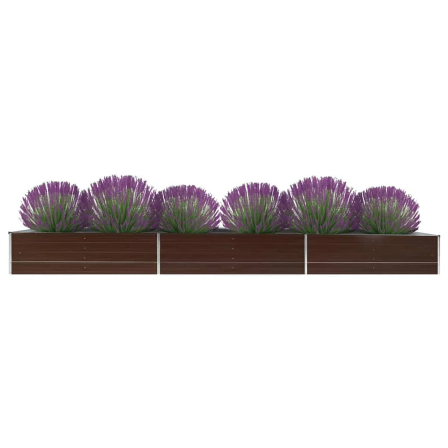 vidaXL Plantenbak verhoogd 480x80x45 cm gegalvaniseerd staal bruin afbeelding 1