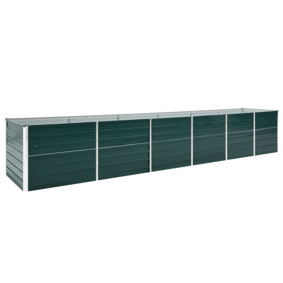 vidaXL Plantenbak verhoogd 480x80x77 cm gegalvaniseerd staal groen afbeelding 1