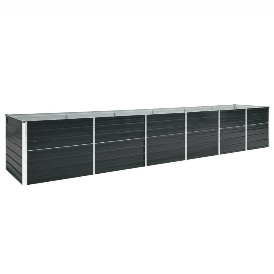 vidaXL Plantenbak verhoogd 480x80x77 cm gegalvaniseerd staal antraciet afbeelding 1