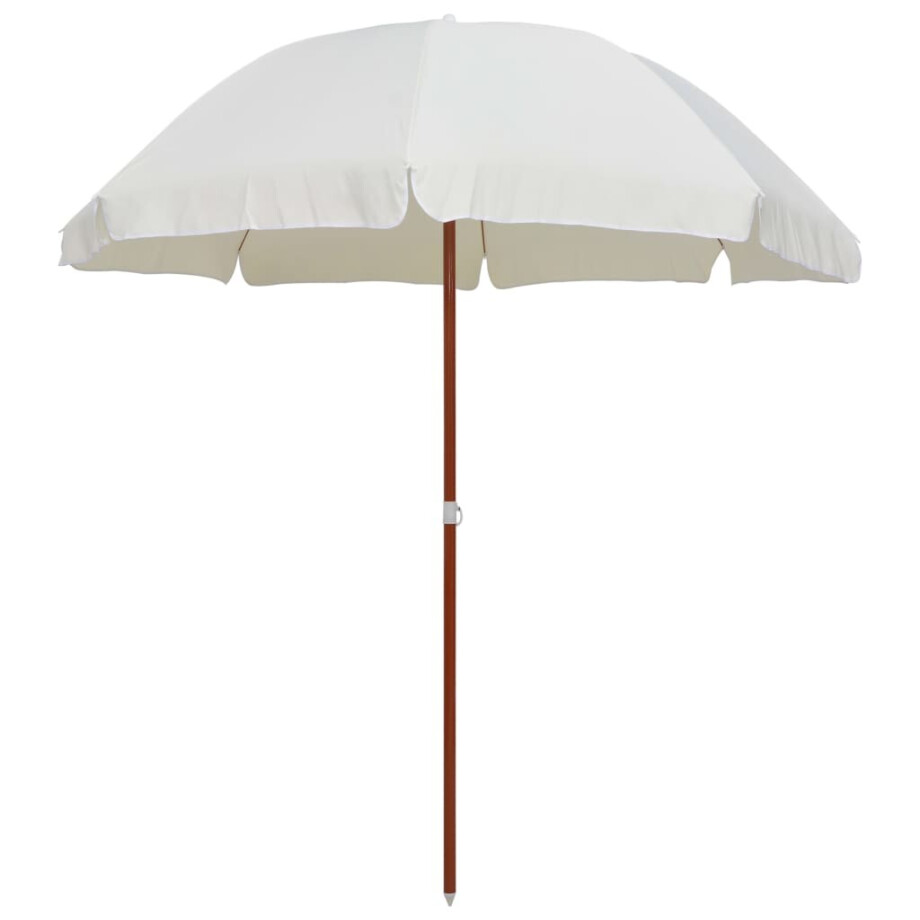 vidaXL Parasol met stalen paal 240 cm zandkleurig afbeelding 1