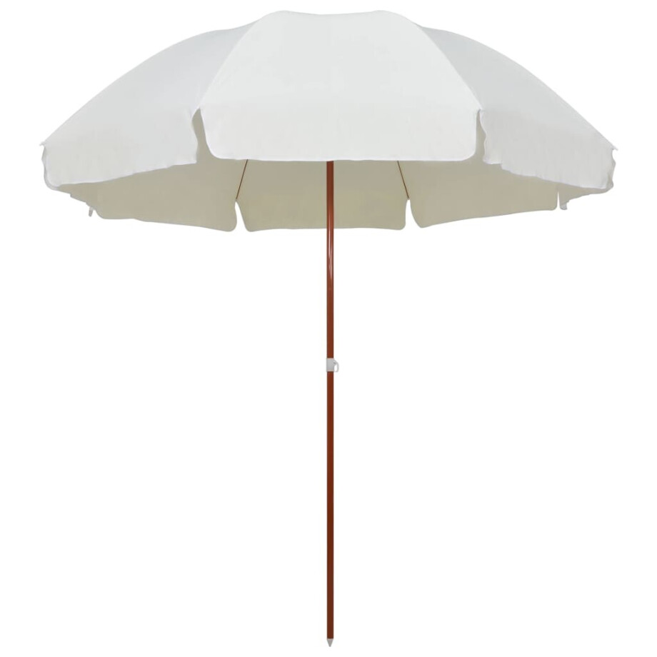 vidaXL Parasol met stalen paal 300 cm zandkleurig afbeelding 1