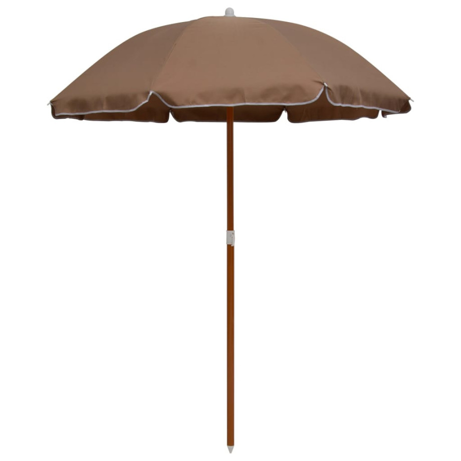 vidaXL Parasol met stalen paal 180 cm taupe afbeelding 1