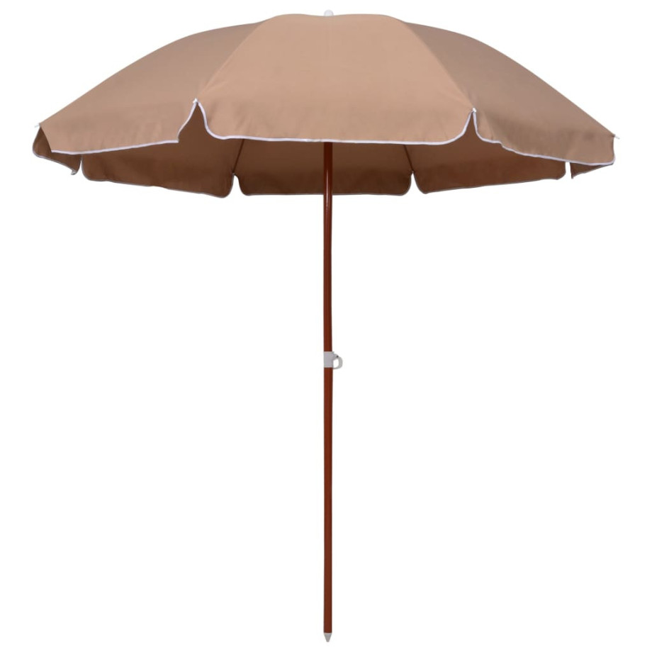 vidaXL Parasol met stalen paal 240 cm taupe afbeelding 1