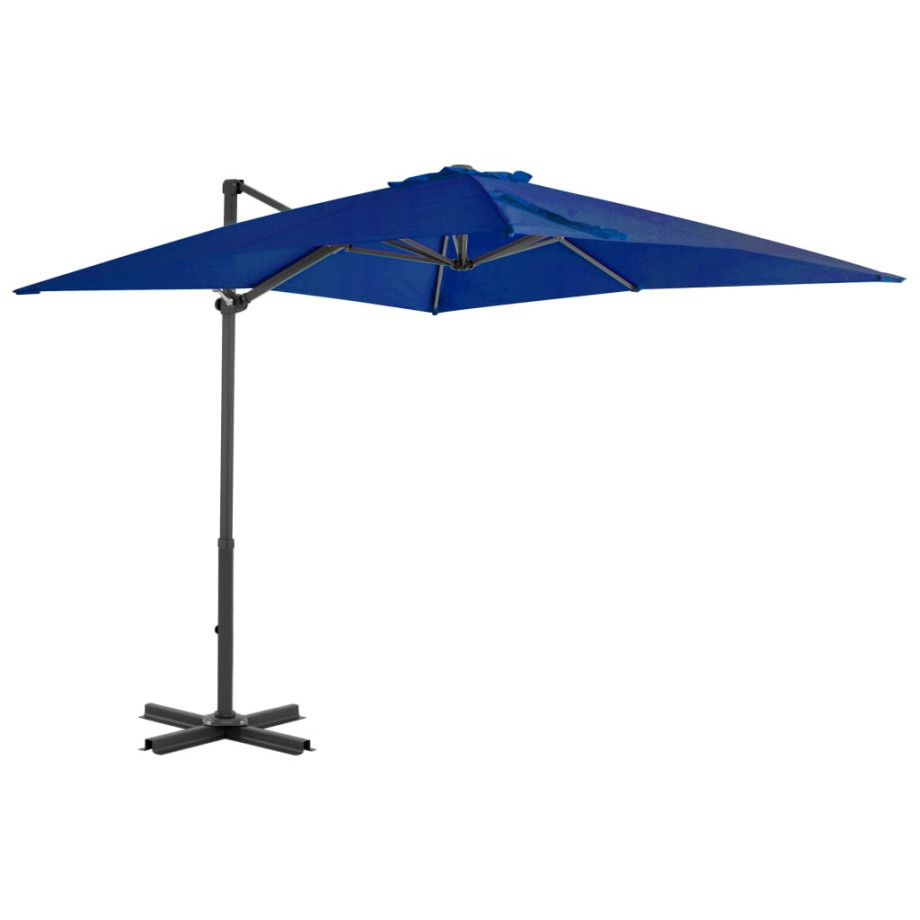 vidaXL Zweefparasol met aluminium paal 250x250 cm azuurblauw afbeelding 1