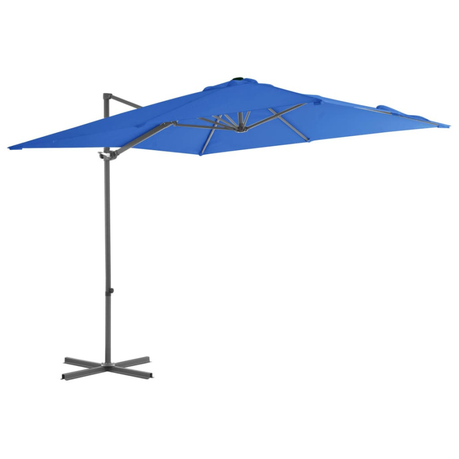 vidaXL Zweefparasol met stalen paal 250x250 cm azuurblauw afbeelding 1