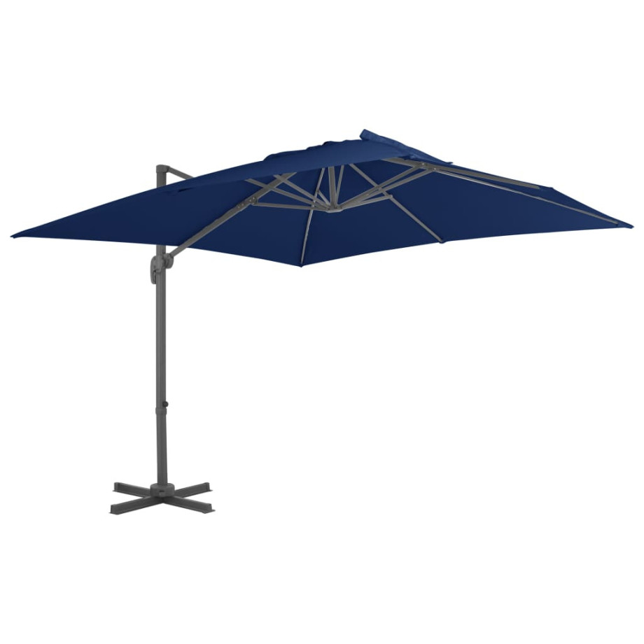 vidaXL Zweefparasol met aluminium paal 3x3 m azuurblauw afbeelding 1