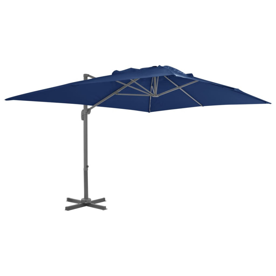 vidaXL Zweefparasol met aluminium paal 4x3 m azuurblauw afbeelding 1