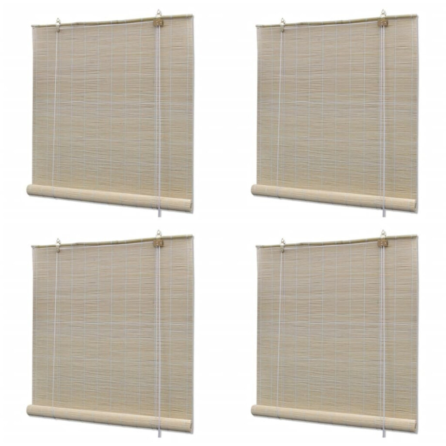 vidaXL Rolgordijnen 4 st 120x160 cm bamboe natuurlijk vidaXL Rolgordijnen 4 st 120x160 cm bamboe natuurlijk afbeelding 1