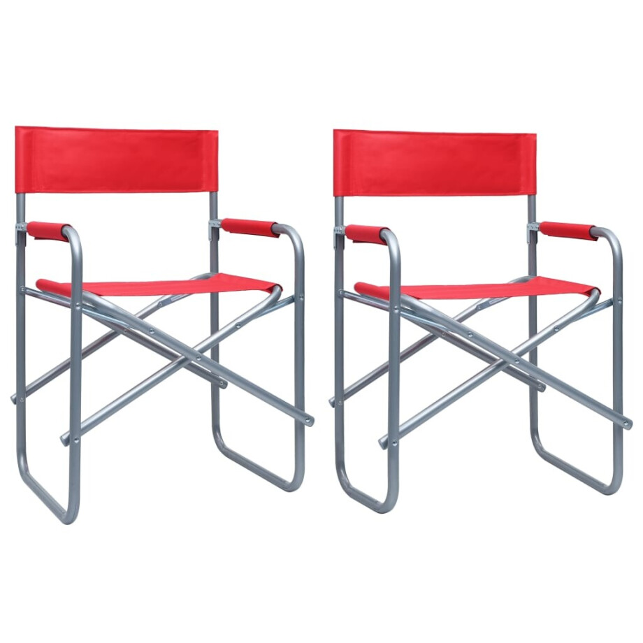 vidaXL Regisseursstoelen 2 st staal rood afbeelding 1