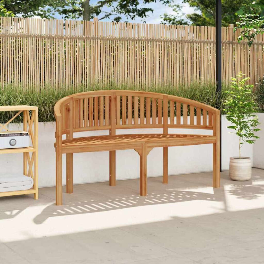 vidaXL Bananenbank 151 cm massief teakhout afbeelding 1