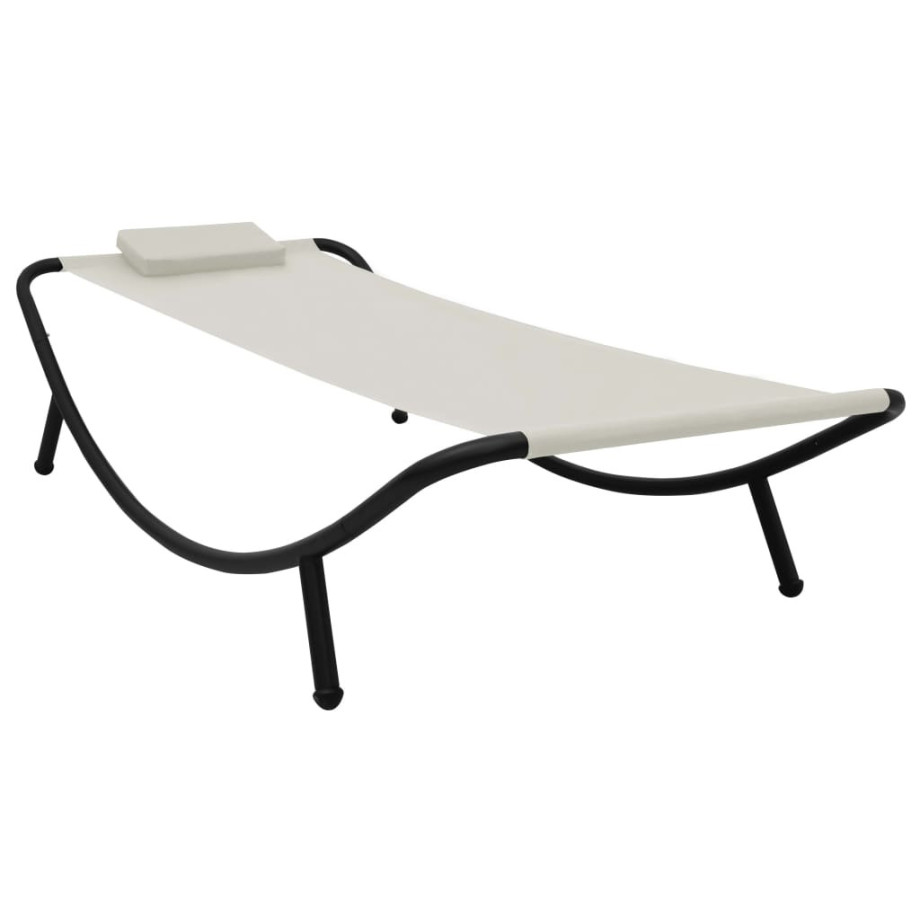 vidaXL Tuinbed 200x90 cm staal crème afbeelding 1