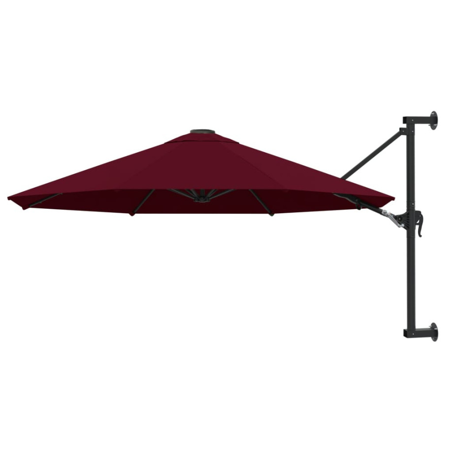 vidaXL Wandparasol met metalen paal 300 cm bordeauxrood afbeelding 1