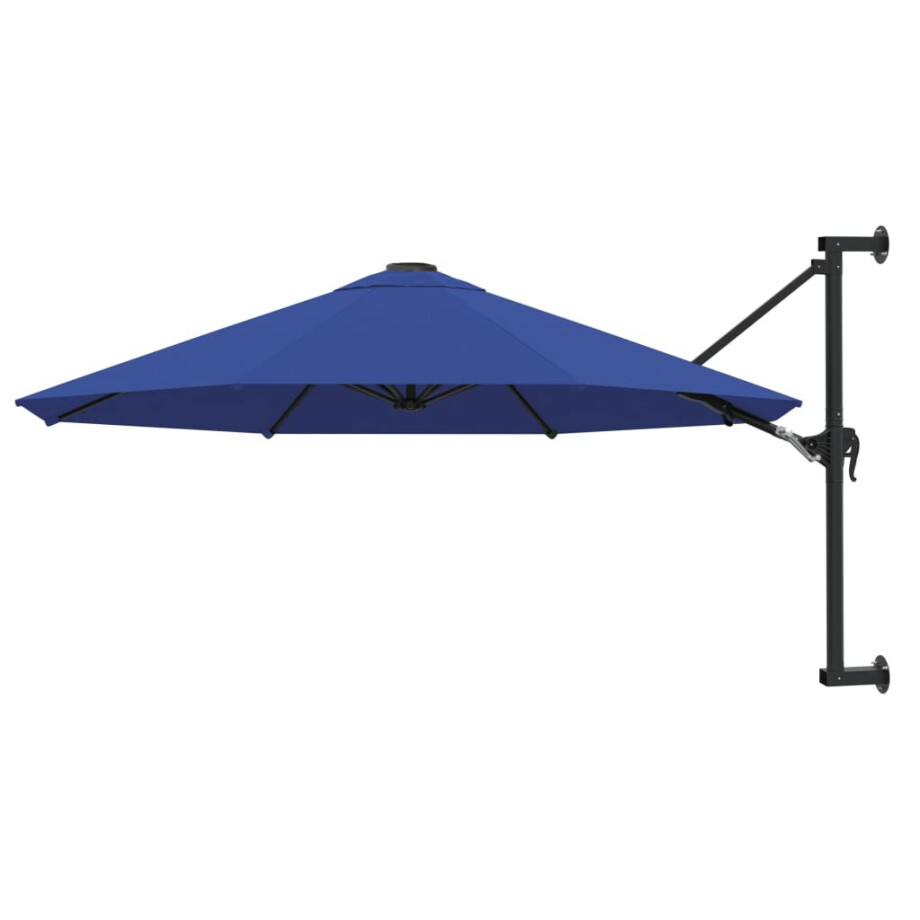 vidaXL Wandparasol met metalen paal 300 cm blauw afbeelding 1