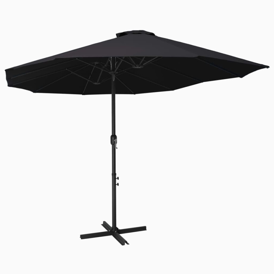 vidaXL Parasol met aluminium paal 460x270 cm zwart afbeelding 1
