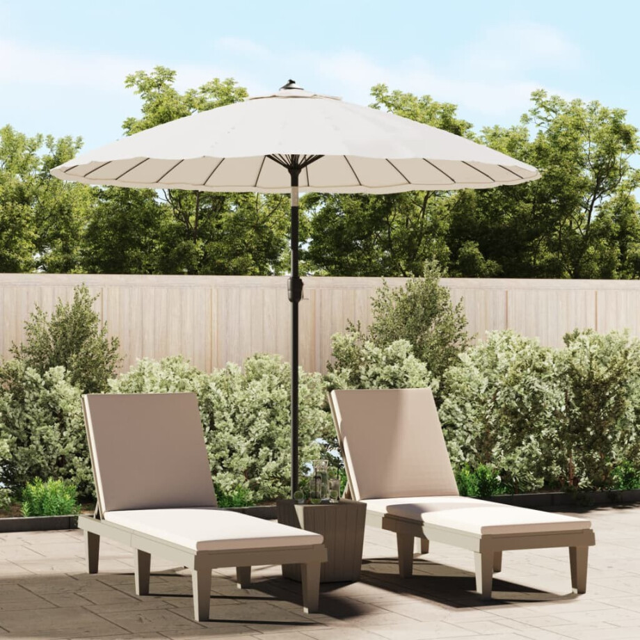 vidaXL Parasol met aluminium paal 270 cm zandwit afbeelding 1