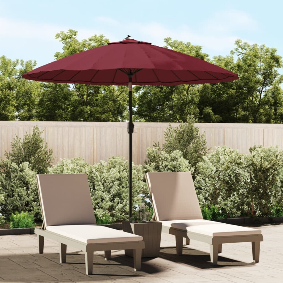 vidaXL Parasol met aluminium paal 270 cm bordeauxrood afbeelding 1