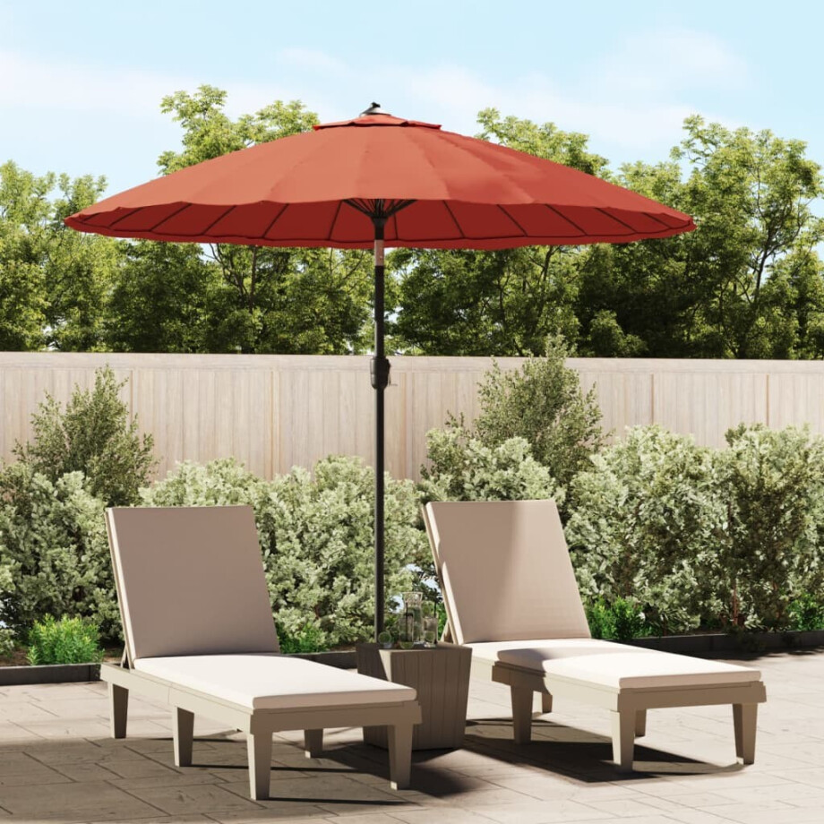 vidaXL Parasol met aluminium paal 270 cm terracottakleurig vidaXL Parasol met aluminium paal 270 cm terracottakleurig afbeelding 1