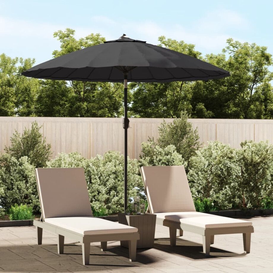 vidaXL Parasol met aluminium paal 270 cm zwart afbeelding 1