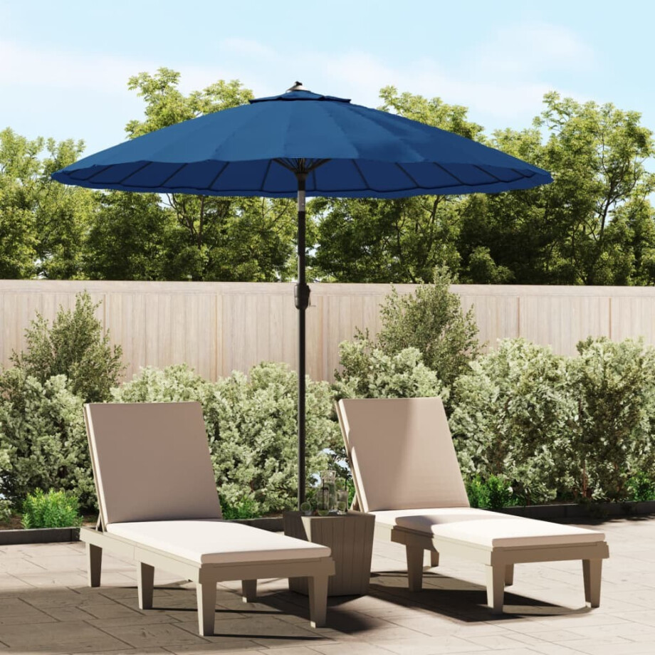 vidaXL Parasol met aluminium paal 270 cm azuurblauw vidaXL Parasol met aluminium paal 270 cm azuurblauw afbeelding 1