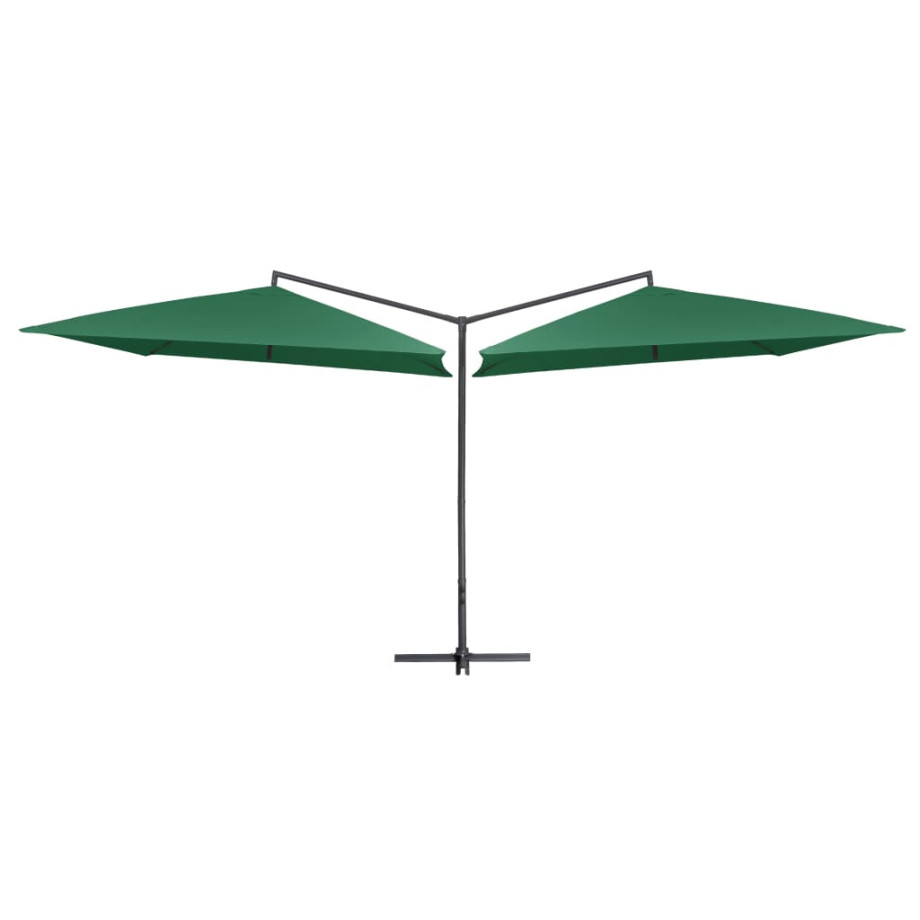 vidaXL Parasol dubbel met stalen paal 250x250 cm groen afbeelding 1