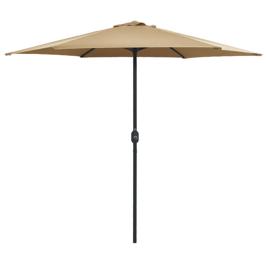 vidaXL Parasol met aluminium paal 270x246 cm taupe afbeelding 1