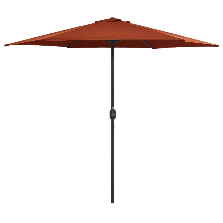 vidaXL Parasol met aluminium paal 270x246 cm terracottakleurig afbeelding 1