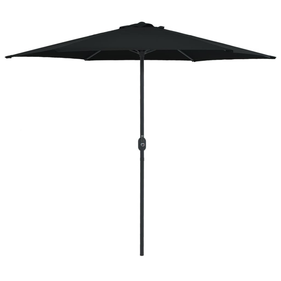 vidaXL Parasol met aluminium paal 270x246 cm zwart afbeelding 1