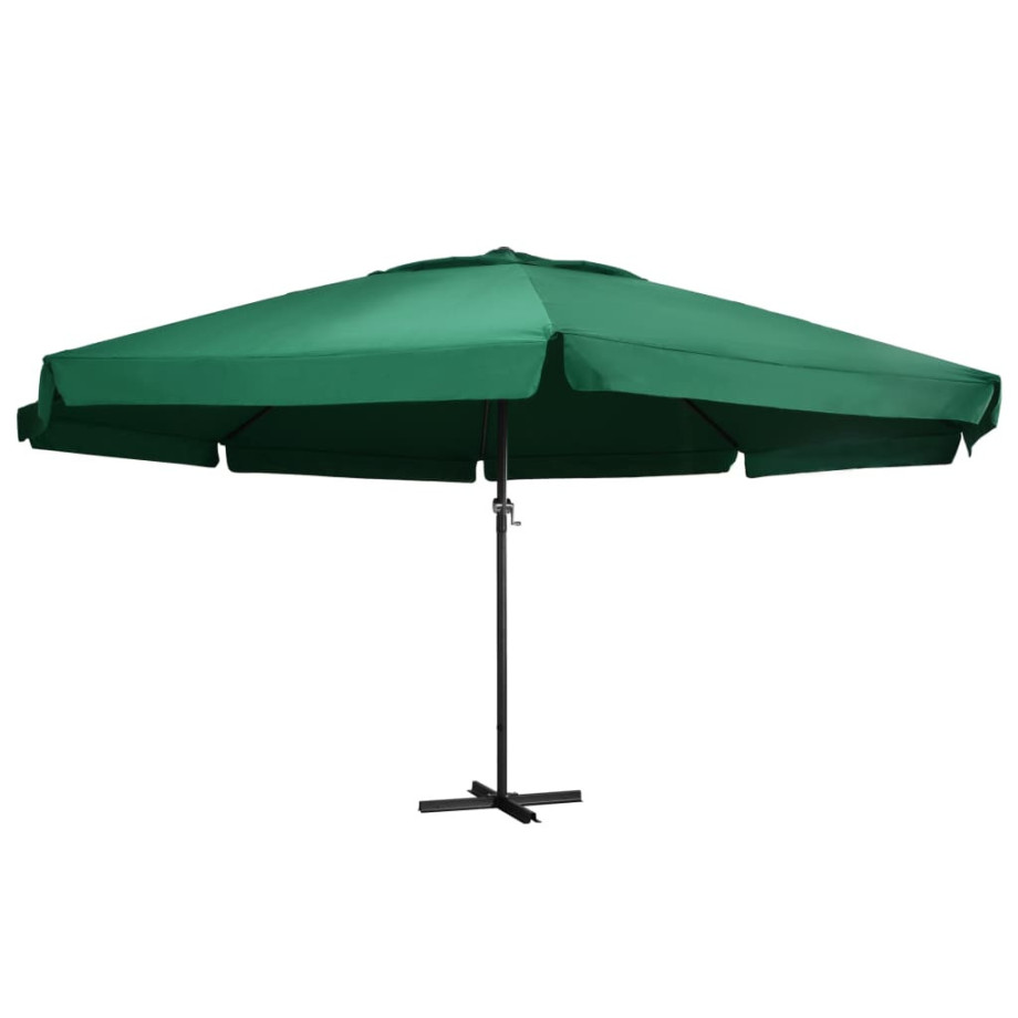 vidaXL Parasol met aluminium paal 600 cm groen afbeelding 1