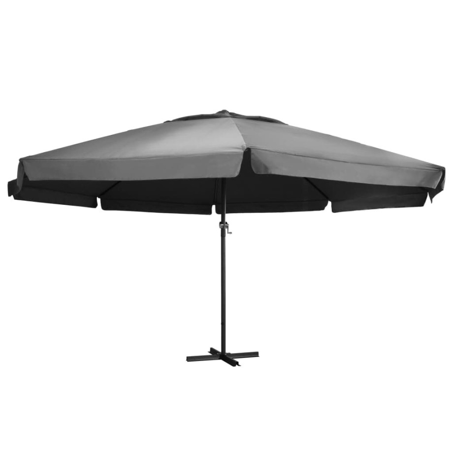 vidaXL Parasol met aluminium paal 600 cm antraciet afbeelding 1