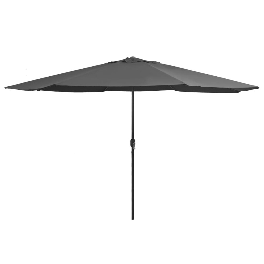 vidaXL Parasol met metalen paal 390 cm antracietkleurig afbeelding 1