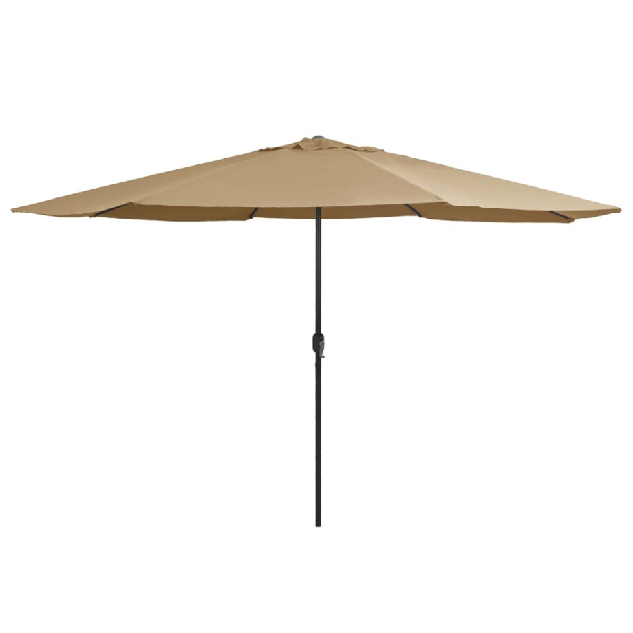 vidaXL Parasol met metalen paal 390 cm taupe afbeelding 1