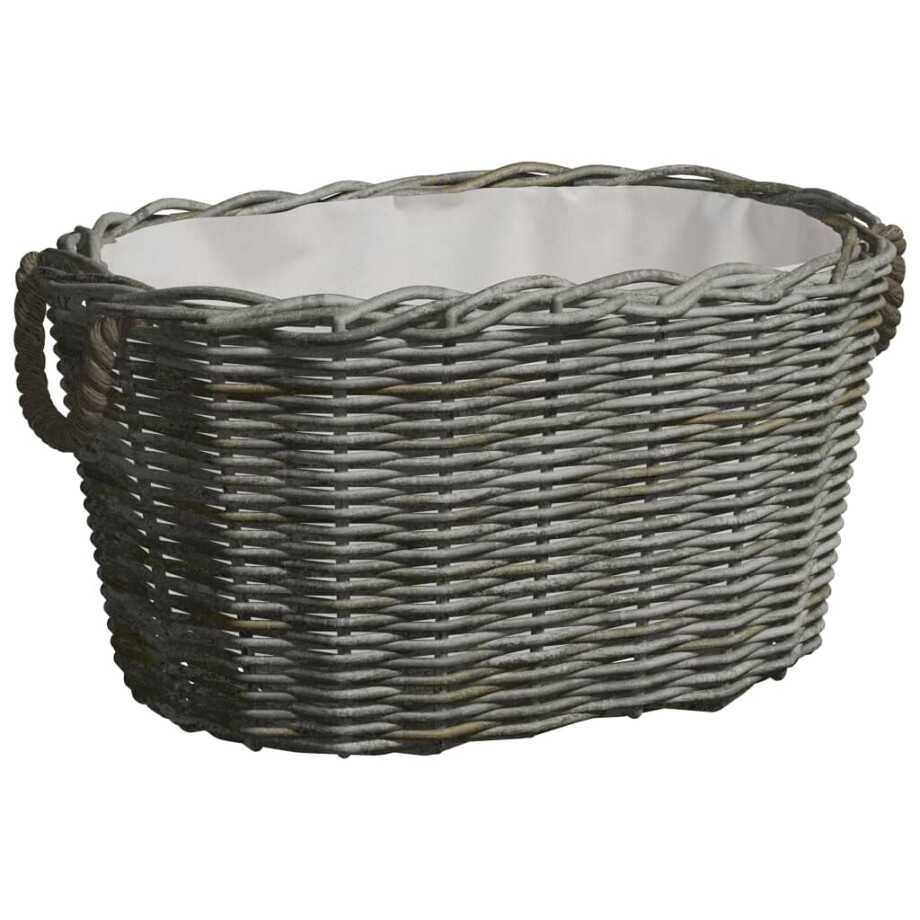 vidaXL Houtmand met handvatten 59x42x28 cm wilgenhout grijs afbeelding 1