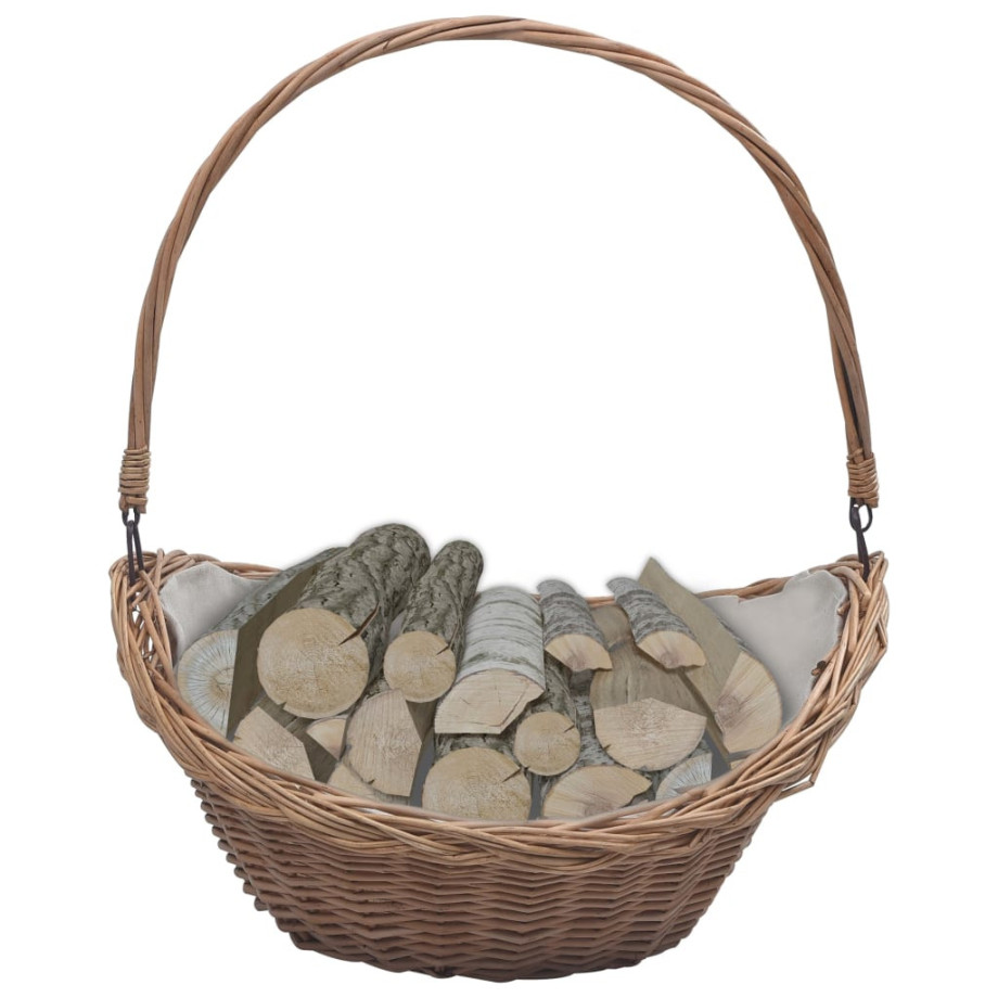 vidaXL Houtmand met handvat 57x46,5x52 cm wilgenhout bruin afbeelding 1