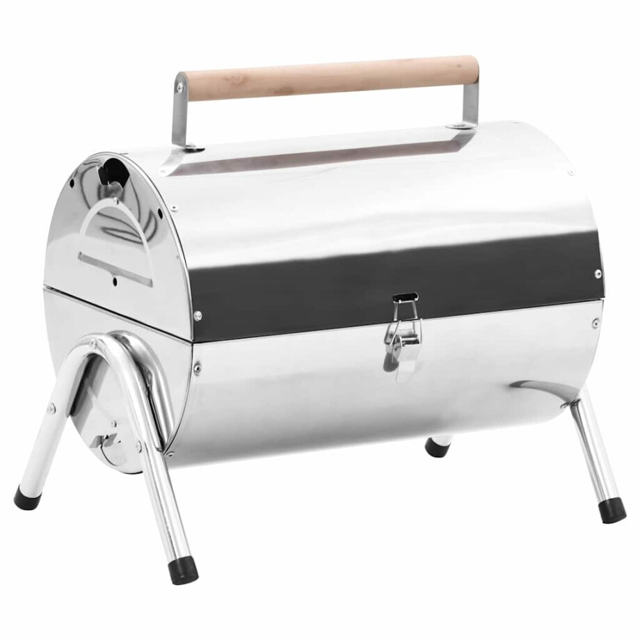 vidaXL Tafelbarbecue houtskool dubbele roosters roestvrij staal afbeelding 1