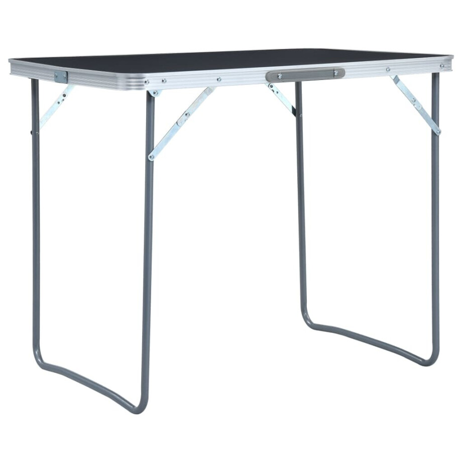 vidaXL Campingtafel inklapbaar met metalen frame 80x60 cm grijs afbeelding 1
