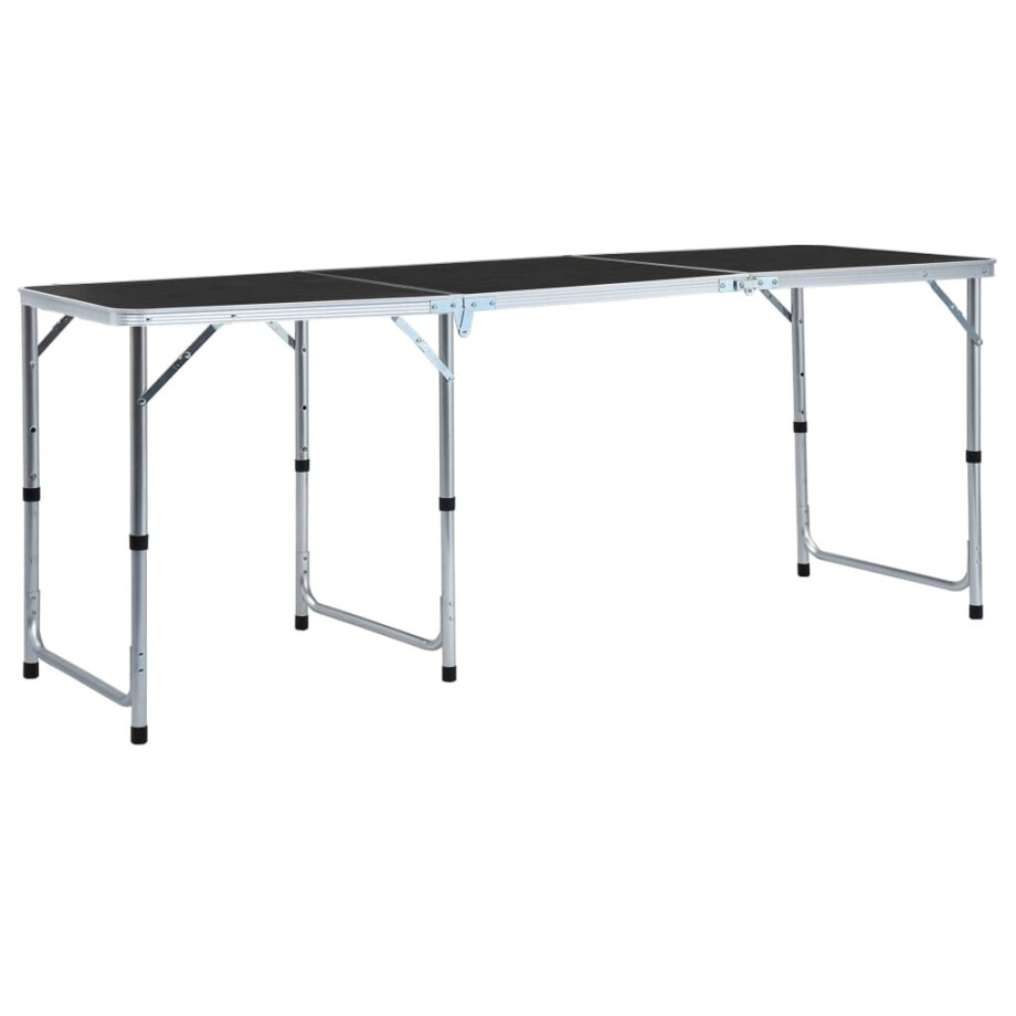 vidaXL Campingtafel inklapbaar 180x60 cm aluminium grijs afbeelding 1
