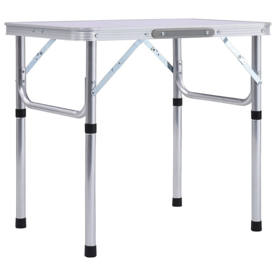 vidaXL Campingtafel inklapbaar 60x45 cm aluminium wit afbeelding 1