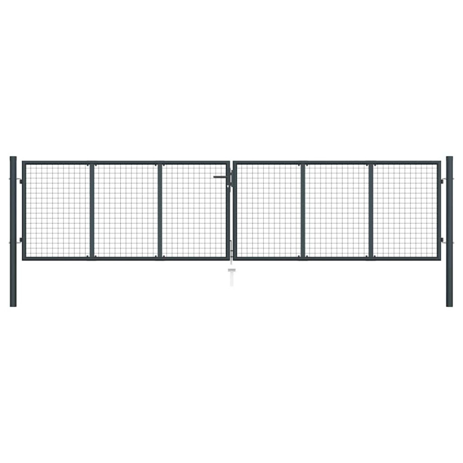 vidaXL Tuinhek van gaas gegalvaniseerd staal 400x100 cm grijs vidaXL Tuinhek van gaas gegalvaniseerd staal 400x100 cm grijs afbeelding 1