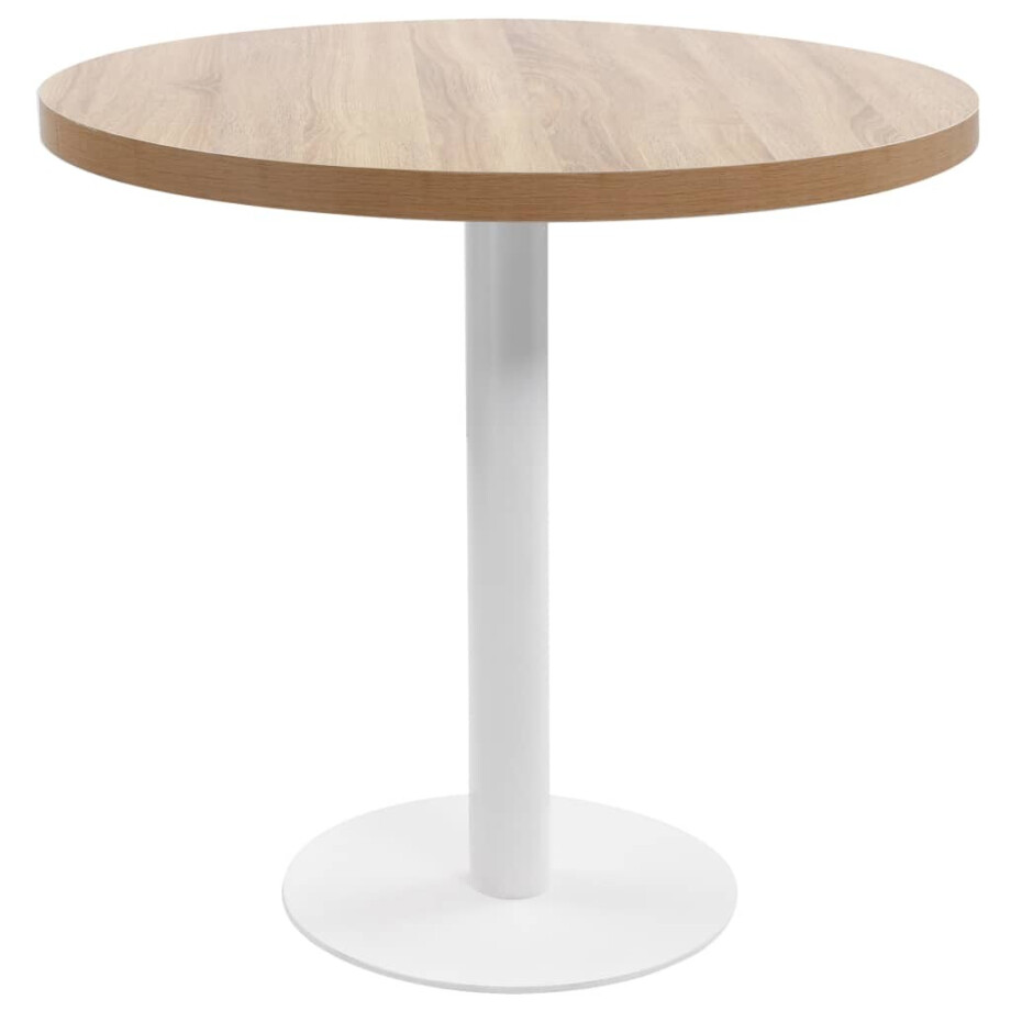 vidaXL Bistrotafel 80 cm MDF lichtbruin afbeelding 1