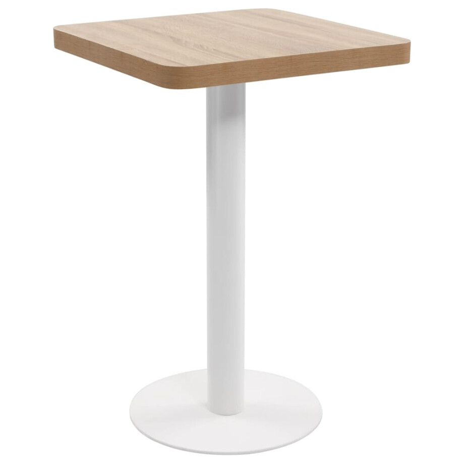 vidaXL Bistrotafel 50x50 cm MDF lichtbruin afbeelding 1