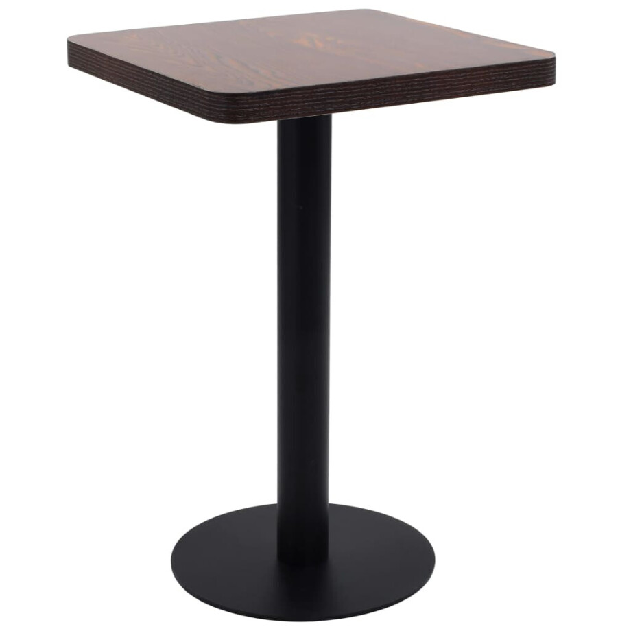 vidaXL Bistrotafel 50x50 cm MDF donkerbruin afbeelding 1