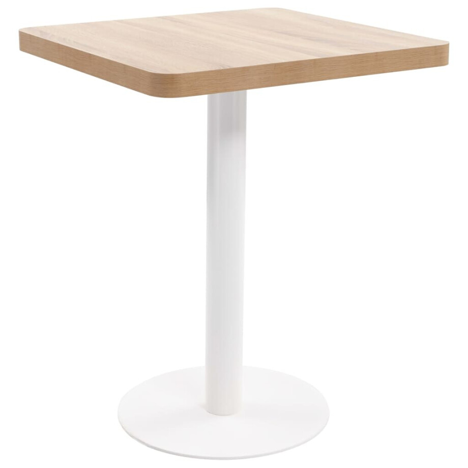 vidaXL Bistrotafel 60x60 cm MDF lichtbruin afbeelding 1