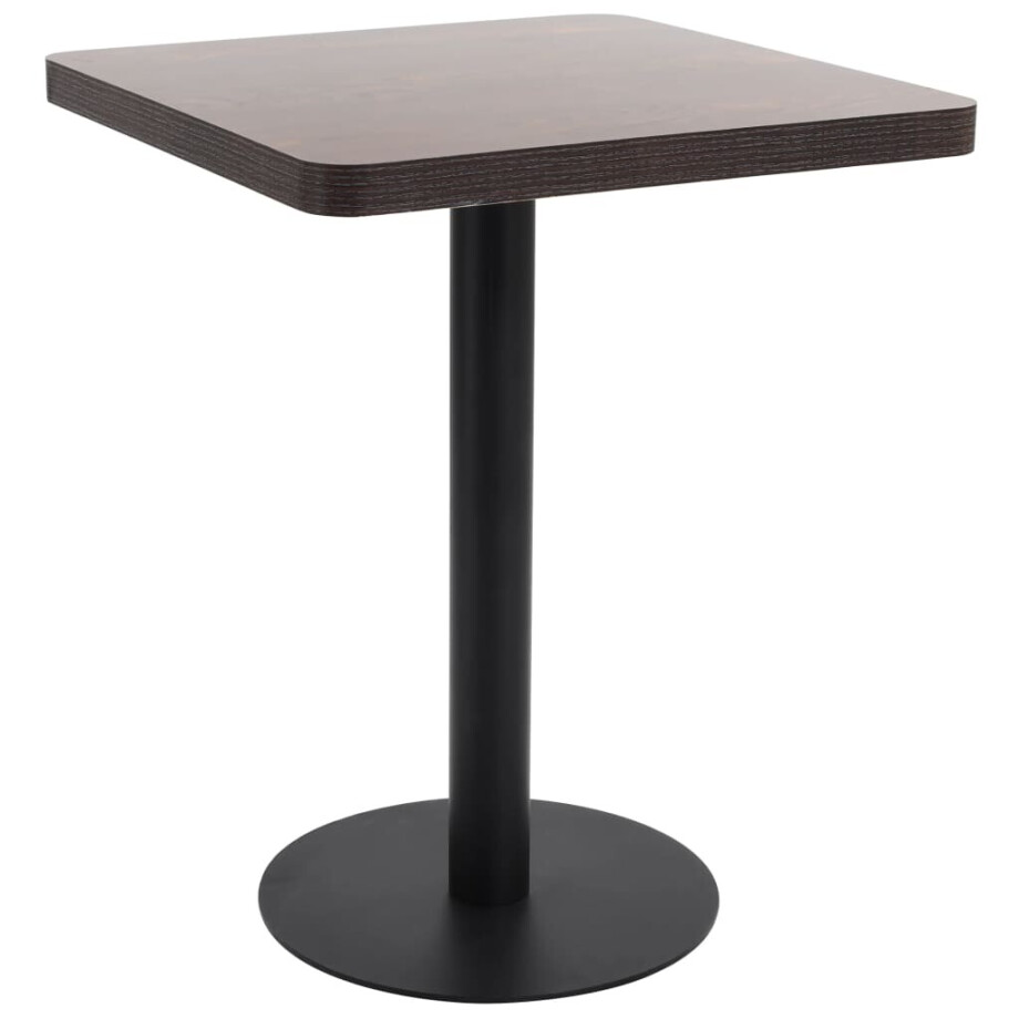 vidaXL Bistrotafel 60x60 cm MDF donkerbruin afbeelding 1