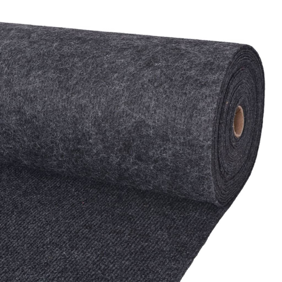 vidaXL Tapijt 1,2x10 m ribstof antracietkleurig vidaXL Tapijt 1,2x10 m ribstof antracietkleurig afbeelding 1