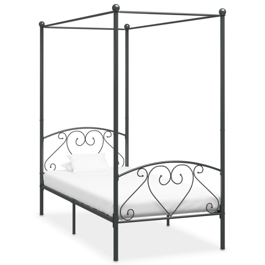 vidaXL Hemelbedframe metaal grijs 120x200 cm afbeelding 1
