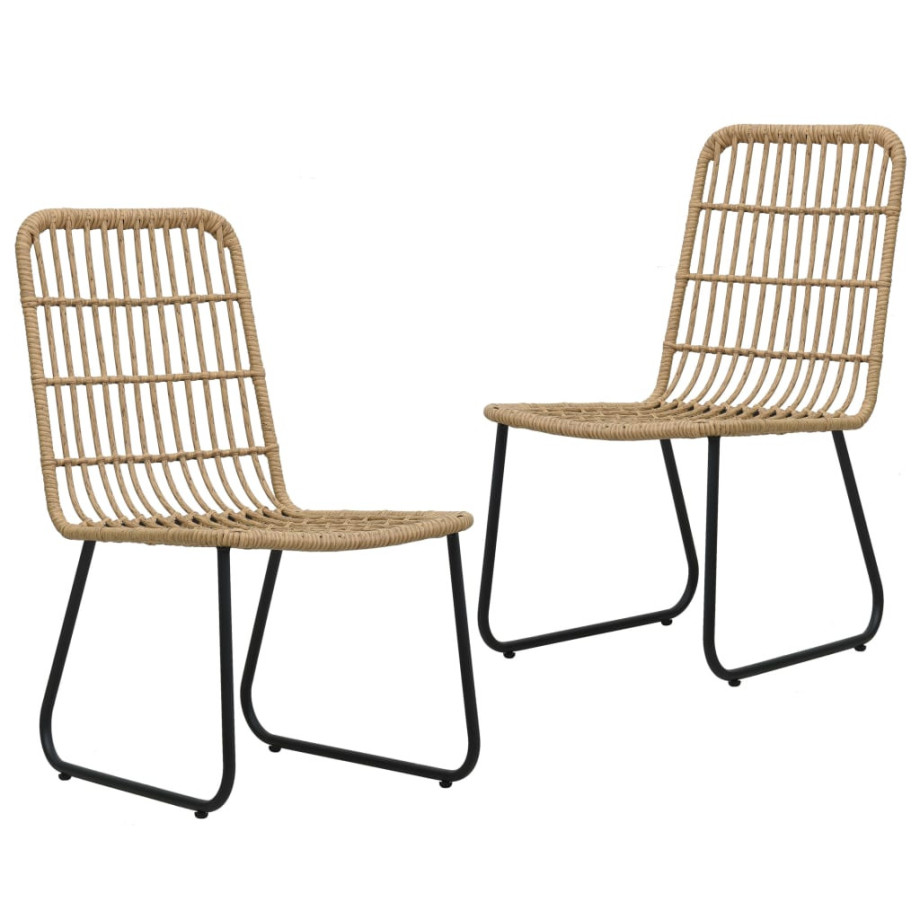 vidaXL Tuinstoelen 2 stuks poly rattan eikenkleurig afbeelding 1