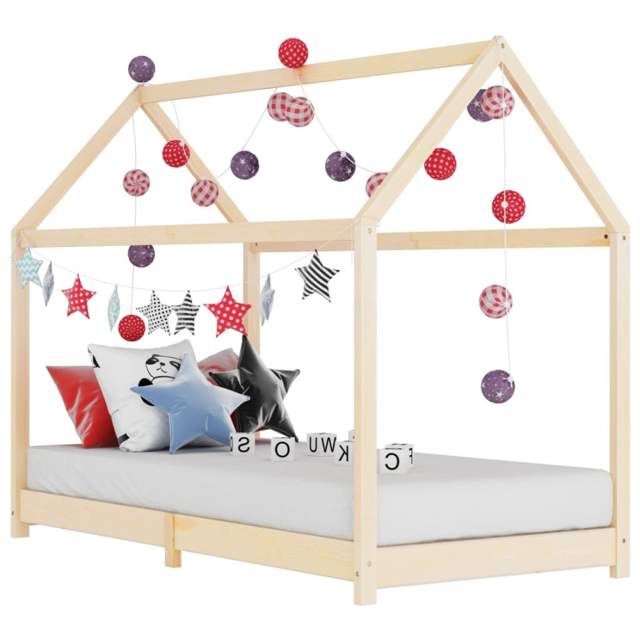 vidaXL Kinderbedframe massief grenenhout 90x200 cm afbeelding 1